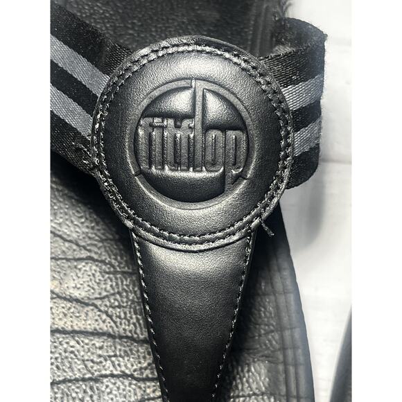 FitFlop Shoes Womens 9 Black Thong Sandals Comfort Flip Flops Style DX4-090 - Picture 2 of 7